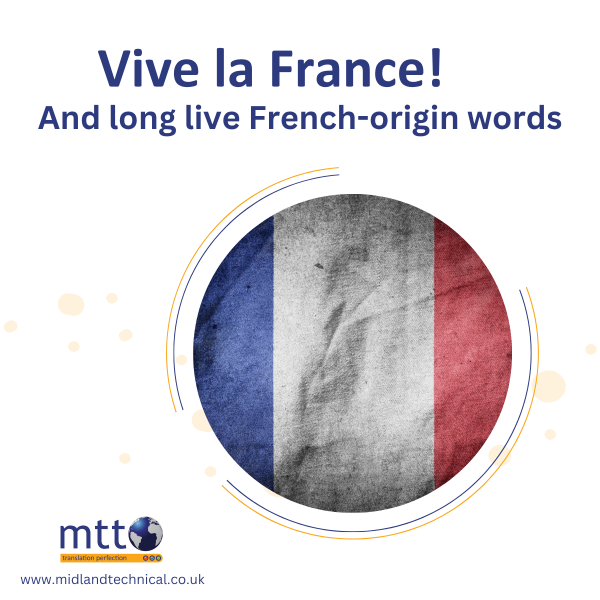 Vive la France! And long live French-origin words