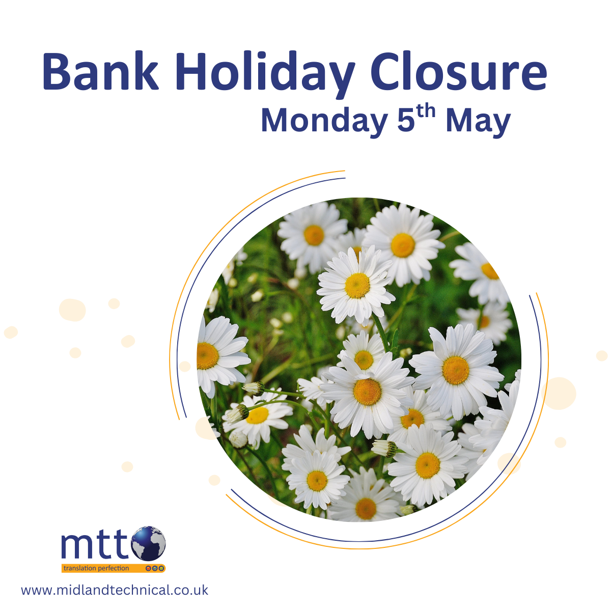 Early May Bank Holiday Closure